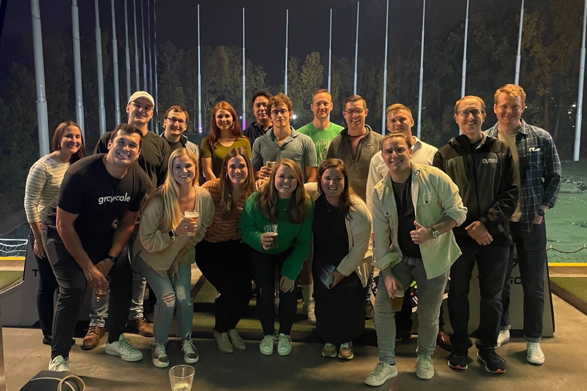 The Grayscale Team at Topgolf, November 2021