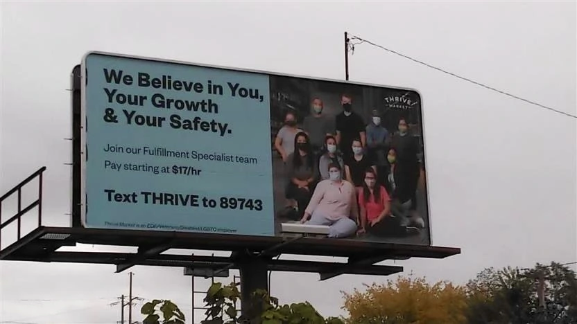 Text-for-Jobs campaign on a billboard