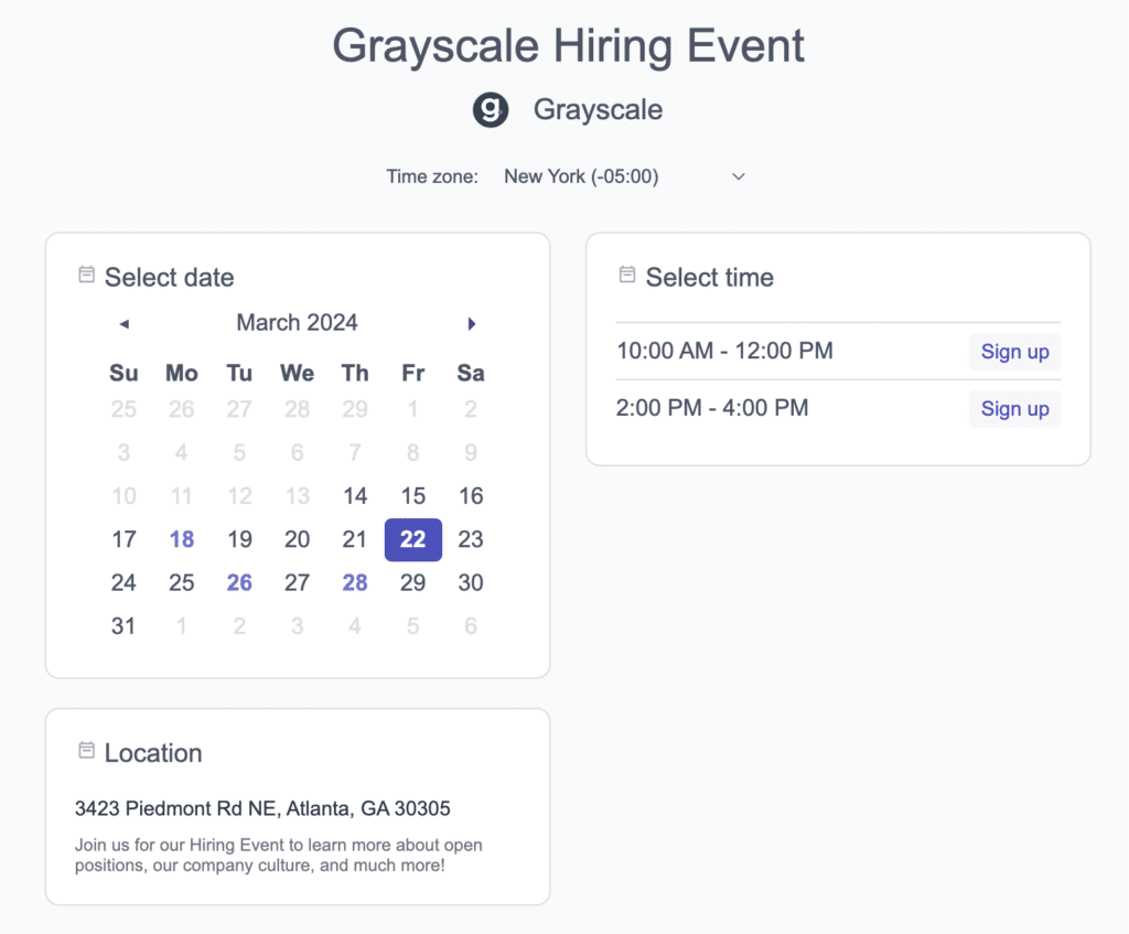 Grayscale Hiring Event